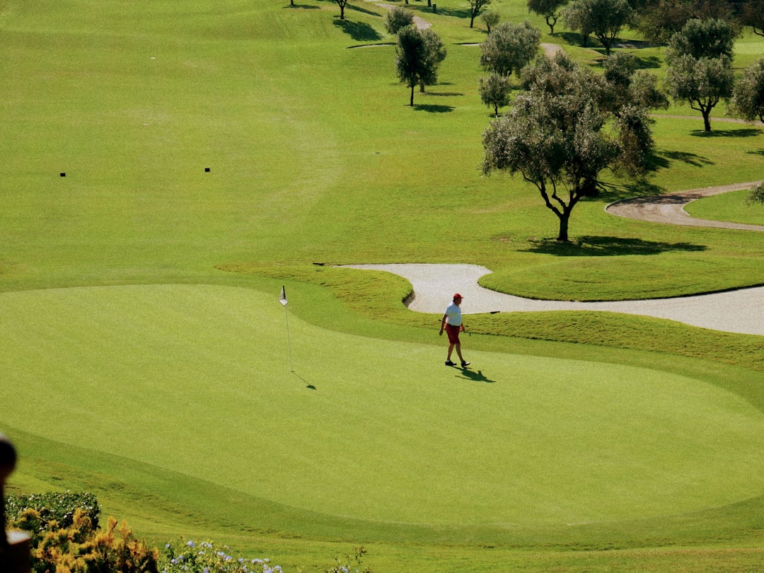 A man playing golf on a golf course